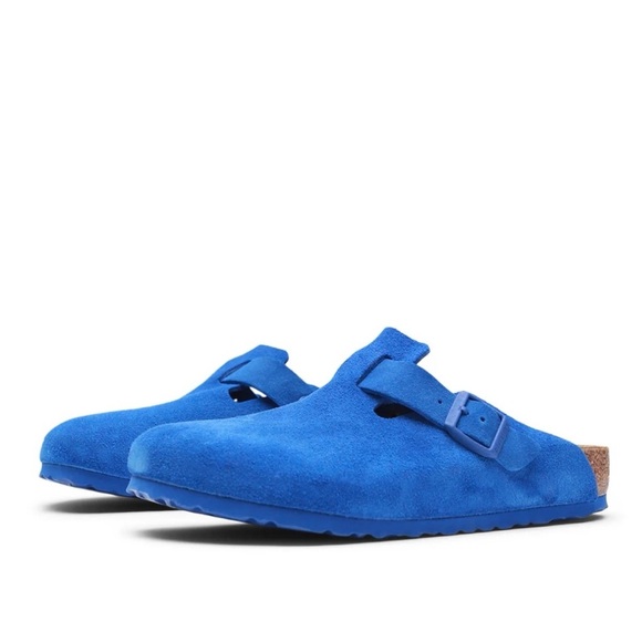 New Birkenstock Boston Soft Footbed Clogs in Ultra Blue Suede US 7 / EUR 38 - Picture 12 of 13